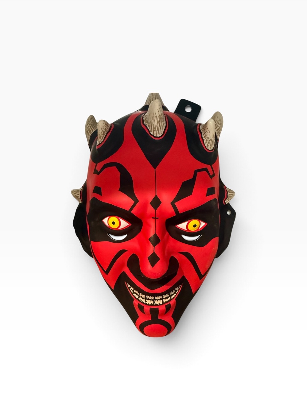Darth Maul Costume Mask Rubies Costumes  Red Black with Head Strap Vinyl Plastic
